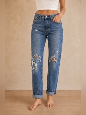 Levi's 501 Original Fit Straight Leg Jeans - Size 24